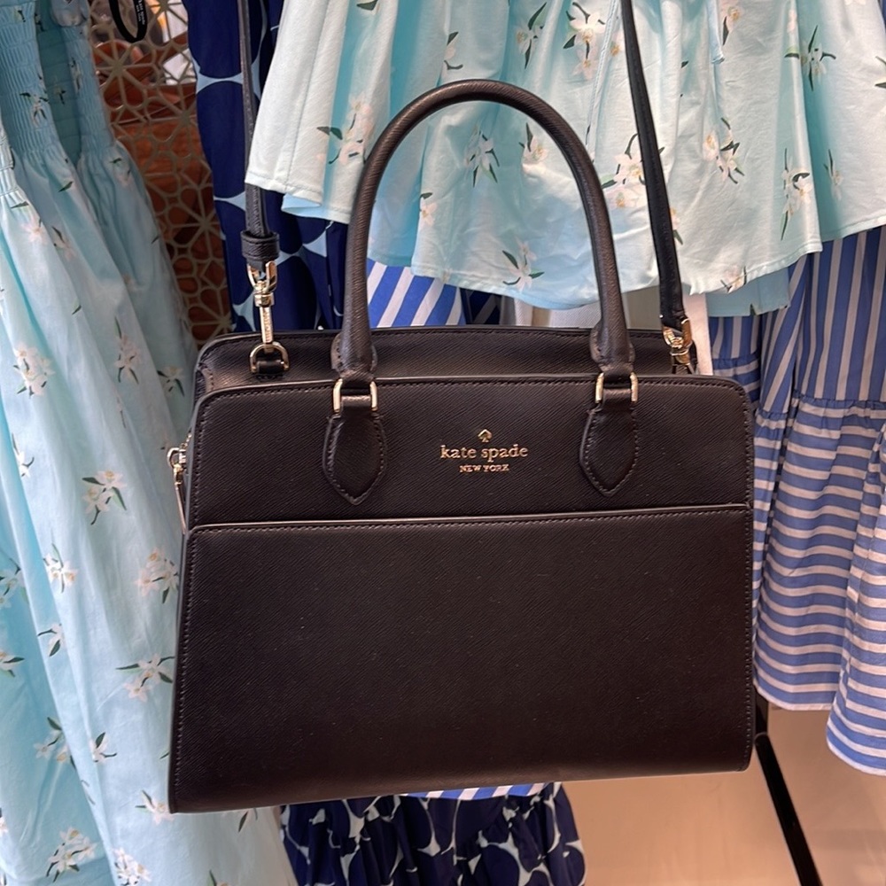 Kate Spade Madison Safiano Leather Medium Satchel Handbag 
COLOR: Black 

NWT - Picture 12 of 16